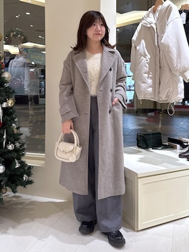 「アイテム（ストール/ショール）」を使った、おゆきさん（レディース・165cm・30代）の冬コーディネート