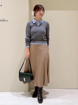 「ROPE' PICNIC（ロペピクニック）のアイテム（スカート）」を使った、おゆきさん（レディース・165cm）の秋コーディネート