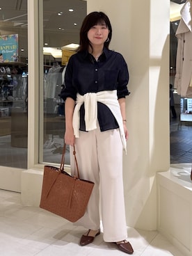 「ROPE' PICNIC（ロペピクニック）のアイテム（シャツ/ブラウス）」を使った、おゆきさん（レディース・165cm）の春コーディネート