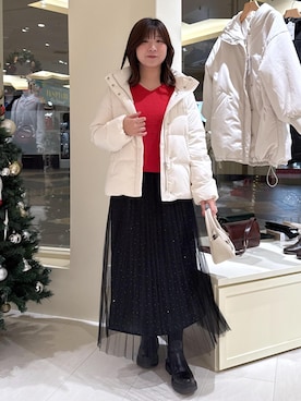 「アイテム（ダウンジャケット/コート）」を使った、おゆきさん（レディース・165cm・30代）の冬コーディネート