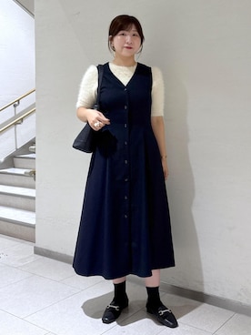 「ROPE' PICNIC（ロペピクニック）の【軽量】【WEB・店舗限定カラー】me fit BAG/フィットワンショルダーミドルバッグ/通勤対応（ショルダーバッグ）」を使った、おゆきさん（レディース・165cm・30代）の秋コーディネート