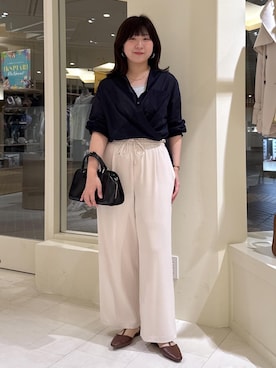 「ROPE' PICNIC（ロペピクニック）のアイテム（シャツ/ブラウス）」を使った、おゆきさん（レディース・165cm）の春コーディネート