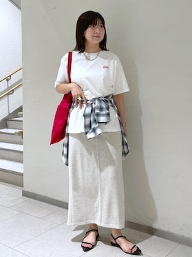 「Coca Cola（コカコーラ）のアイテム」を使った、おゆきさん（レディース・165cm）の夏コーディネート