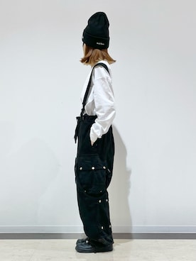 「アイテム（ニットキャップ/ビーニー）」を使った、kuuuさん（レディース・155cm）の秋コーディネート