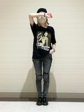 「Dr. Martens（ドクターマーチン）のDr. Martens/ドクターマーチン 1461 3 ホール シューズ 10085001（ドレスシューズ）」を使った、kuuuさん（レディース・155cm）の夏コーディネート