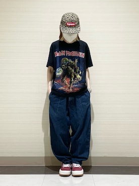 「Supreme （シュプリーム）のアイテム」を使った、kuuuさん（レディース・155cm）の夏コーディネート