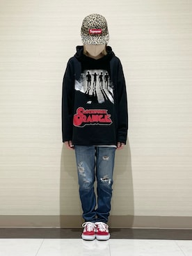 「アイテム（パーカー）」を使った、kuuuさん（レディース・155cm）の秋コーディネート