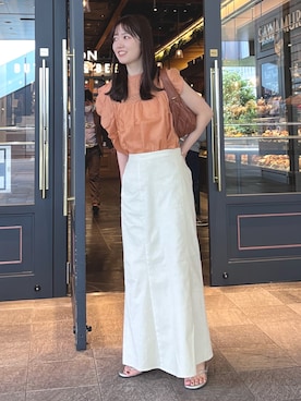 外薗杏奈さん（レディース・158cm）の春コーディネート