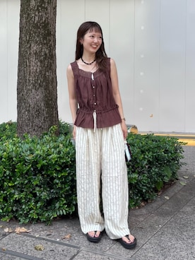 外薗杏奈さん(レディース・158cm)の夏コーディネート