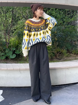 外薗杏奈さん(レディース・158cm)の冬コーディネート