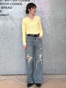外薗杏奈さん(レディース・158cm)の春コーディネート