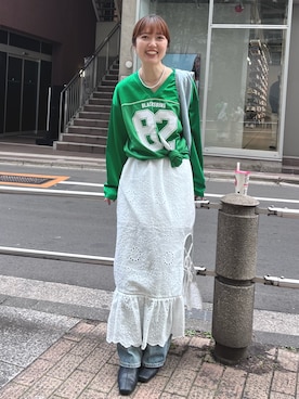 外薗杏奈さん（レディース・158cm）の春コーディネート