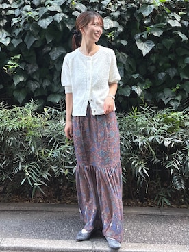 「Ungrid（アングリッド）のアイテム（カーディガン/ボレロ）」を使った、外薗杏奈さん（レディース・158cm）の秋コーディネート