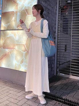 「Ungrid（アングリッド）のアイテム（トートバッグ）」を使った、外薗杏奈さん（レディース・158cm）の秋コーディネート