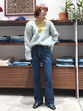 外薗杏奈さん（レディース・158cm）の冬コーディネート