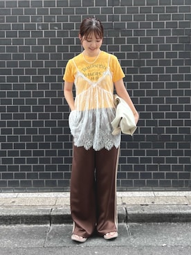 「Ungrid（アングリッド）のアイテム」を使った、外薗杏奈さん（レディース・158cm）の夏コーディネート