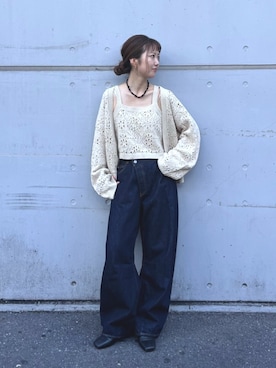 「アイテム（アンサンブル）」を使った、外薗杏奈さん（レディース・158cm）の秋コーディネート