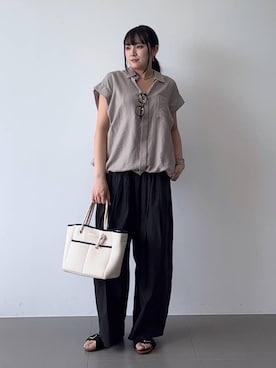 「PLAKTON（プラクトン）のアイテム」を使った、mikuriさん（レディース・157cm）の春コーディネート