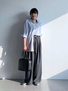 「BARNYARDSTORM（バンヤードストーム）のアイテム（スラックス）」を使った、mikuriさん（レディース・157cm）の夏コーディネート