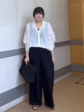 「PLAKTON（プラクトン）のアイテム」を使った、mikuriさん（レディース・157cm）の夏コーディネート