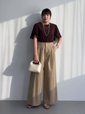 「アイテム（チノパンツ）」を使った、mikuriさん（レディース・157cm・20代）の夏コーディネート
