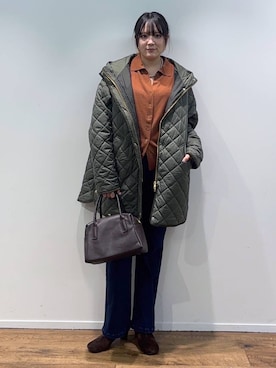 「UNIVERSAL OVERALL（ユニバーサルオーバーオール）のアイテム」を使った、mikuriさん（レディース・157cm）の秋コーディネート