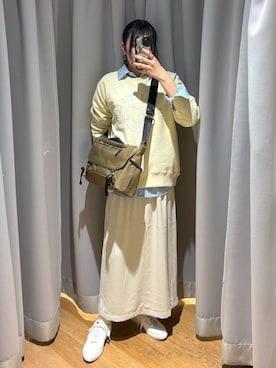 「BARNYARDSTORM（バンヤードストーム）のアイテム（スウェット）」を使った、mikuriさん（レディース・157cm）の春コーディネート