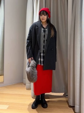 「アイテム（ピーコート）」を使った、mikuriさん（レディース・157cm・20代）の冬コーディネート
