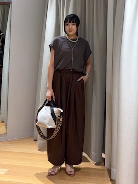 「BARNYARDSTORM（バンヤードストーム）のBARNYARDSTORM / タタックイージーパンツ（その他パンツ）」を使った、mikuriさん（レディース・157cm・20代）の夏コーディネート