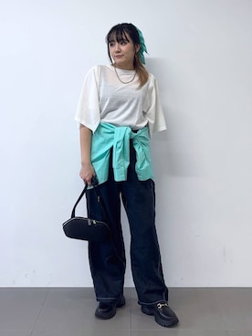 「BARNYARDSTORM（バンヤードストーム）のBARNYARDSTORM / スクエアリブタンクトップ / マシンウォッシャブル（その他トップス、ブラック系）」を使った、mikuriさん（レディース）の春コーディネート