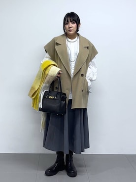 「BARNYARDSTORM（バンヤードストーム）のBARNYARDSTORM / ハイブリッドストレッチブーツ（ブーツ）」を使った、mikuriさん（レディース・157cm）の秋コーディネート