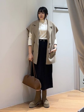 「アイテム（ヘアゴム）」を使った、mikuriさん（レディース・157cm）の秋コーディネート