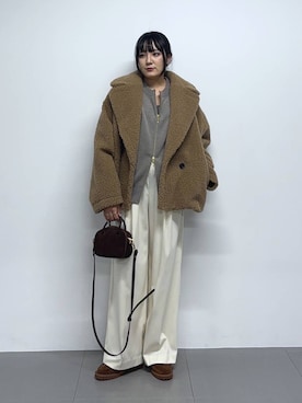 「アイテム（ピーコート）」を使った、mikuriさん（レディース・157cm）の秋コーディネート