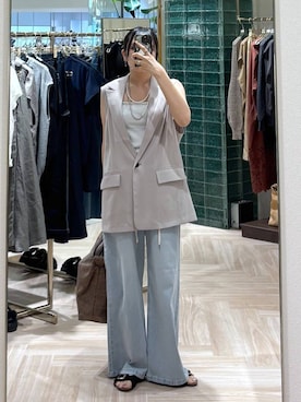 「PLAKTON（プラクトン）のアイテム」を使った、mikuriさん（レディース・157cm）の夏コーディネート