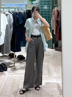 「PLAKTON（プラクトン）のアイテム」を使った、mikuriさん（レディース・157cm）の夏コーディネート