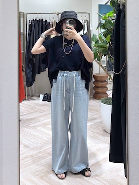 「PLAKTON（プラクトン）のアイテム」を使った、mikuriさん（レディース・157cm）の夏コーディネート