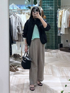 「BARNYARDSTORM（バンヤードストーム）のBARNYARDSTORM / チェーンサスペンダー　新色登場 【『VERY』YouTube紹介アイテム】（サスペンダー、イエロー系）」を使った、mikuriさん（レディース）の春コーディネート