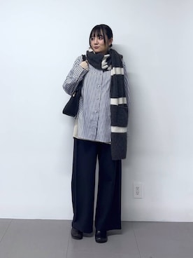 「BARNYARDSTORM（バンヤードストーム）のBARNYARDSTORM / 2WAYパールボタンシャツ【WEB限定カラー】（シャツ/ブラウス、ホワイト系）」を使った、mikuriさん（レディース）の秋コーディネート