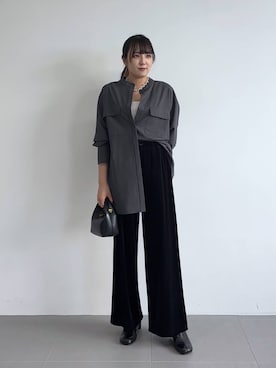 「アイテム（スウェットパンツ）」を使った、mikuriさん（レディース・157cm）の秋コーディネート