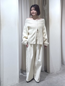 「FREE'S MART（フリーズマート）の◆〈ＭＦＭ〉前後２ＷＡＹオフショルシャギージップカーデ（ニット/セーター）」を使った、serika79さん（レディース・151cm）の秋コーディネート