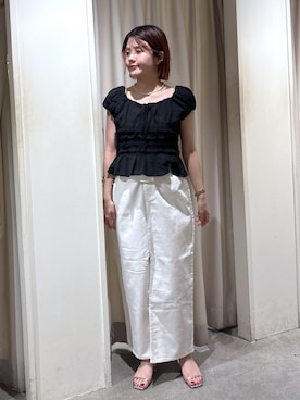 「アイテム（デニムスカート、ホワイト系）」を使った、serika79さん（レディース・151cm）の夏コーディネート