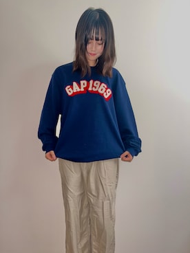 「GAP（ギャップ）のアイテム（スウェット）」を使った、Hanoさん（レディース・159cm）の秋コーディネート