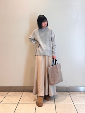 「アイテム（トートバッグ）」を使った、ナツキさん（レディース・156cm）の秋コーディネート