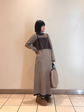 「アイテム（ワンピース）」を使った、ナツキさん（レディース・156cm）の秋コーディネート