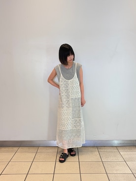 「RODE SKO（ロデスコ）のダブルベルテッドサンダル（サンダル、ブラック系）」を使った、natsukiさん（レディース・156cm）の夏コーディネート