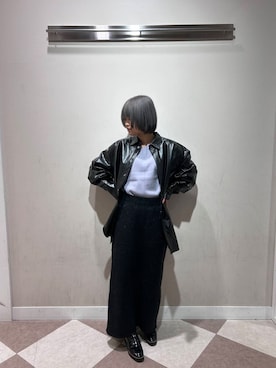 「パープルニット」｜natsukiさん（レディース・156cm）の冬コーディネート