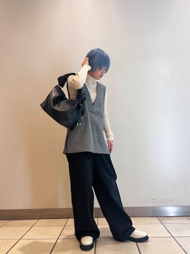 「ITEMS URBANRESEARCH（アイテムズ アーバンリサーチ）のアイテム（チノパンツ）」を使った、ナツキさん（レディース・156cm）の秋コーディネート
