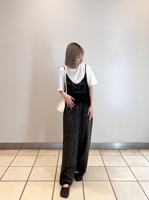 リネンレーヨンシャーリングパンツ
