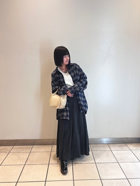 「ITEMS URBANRESEARCH（アイテムズ アーバンリサーチ）のアイテム（シャツ/ブラウス）」を使った、ナツキさん（レディース・156cm）の秋コーディネート