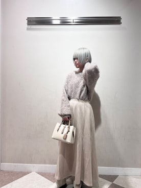 「ITEMS URBANRESEARCH（アイテムズ アーバンリサーチ）のミックスシャギーニット（ニット/セーター）」を使った、ナツキさん（レディース・156cm）の秋コーディネート
